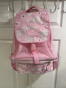 TOMMY BAHAMA Kids Insulated Pink Backpack With Cooler Rainbows & Daisies NEW! - Picture 1 of 5