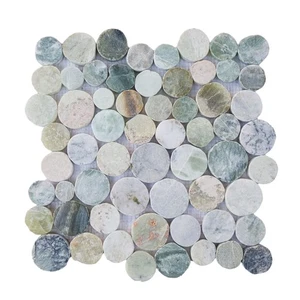 Sea Green Penny Round Mosaic Wall & Floor Tile ($14.33/SqFt) - Picture 1 of 11