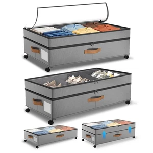 Contenitore Sotto Letto con Ruote, 72L XXL Sotto Letto Contenitori Grande... - Foto 1 di 7