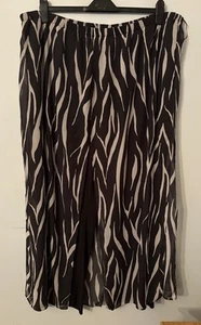 Joanna Hope Black Zebra Print Chiffon Overlay Palazzo Floaty Trousers. Size 30 - Picture 1 of 5