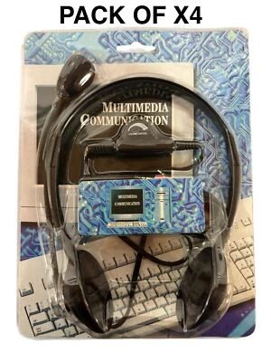 Stereo Headset 3.5mm Gaming PC Laptop Volume Control Adjustable New Pack of 4 - Image 1 of 3