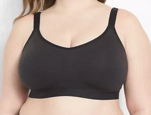Lane Bryant Cacique Baumwolle leicht gefüttert Bügel U-Ausschnitt hinten schwarz BH 50DD - Bild 1 von 8