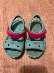 baby girl crocs blue Green Pink Summer Shoes size C4 - Picture 1 of 3