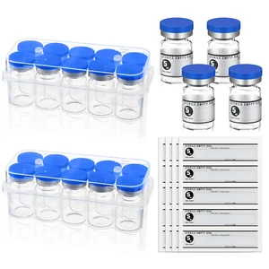 20 Pcs 5Ml Sealed Sterile Empty Vials with Self Healing Injection Port Glass - Picture 1 of 12