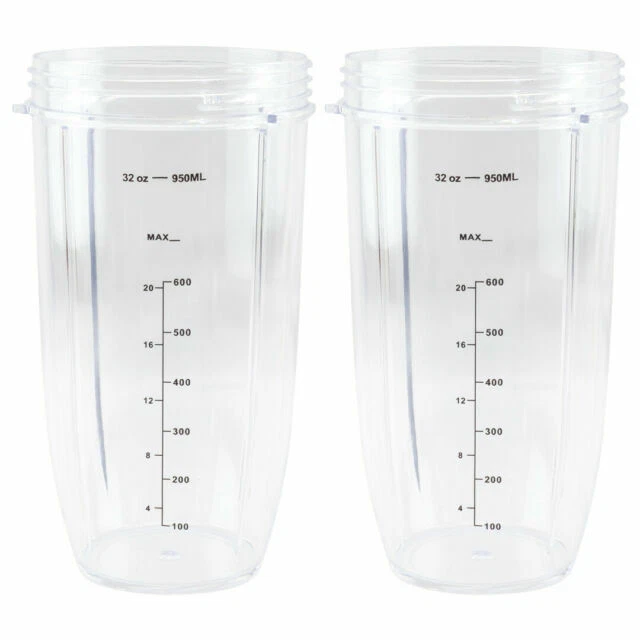 Felji 2x32 Oz Colossal Cups Replacement for NutriBullet NB-101B NB-101S NB-201