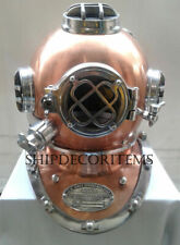 Vintage Diving Helmet Copper Brass Mark V US Navy Sea Scuba Divers Helmet 18"