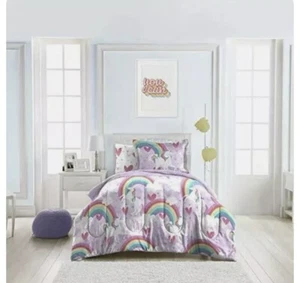 Dream Factory Kids 7-Piece Complete Set Unicorn Microfiber Comforter Sham Set - Picture 1 of 7