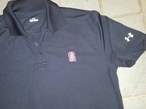 Under Armour Stanford University Men's Black Polo Shirt Embroidered Logo NCAA - Picture 1 of 1
