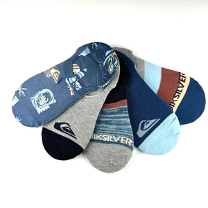 Quicksilver Mens No Show Sock Set of 5 Shoe Size 6-12 Shades of Blue Gray Surf - Picture 1 of 10