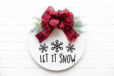Calcomanía de vinilo Let It Snow | Decoración de Navidad de vacaciones de invierno | Pegatina troquelada Foto 1 de 4
