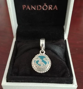 Autentico Pandora Argento Smalto Blu Florida Esclusivo Ciondolo Fenicottero Perline Penda - Foto 1 di 18