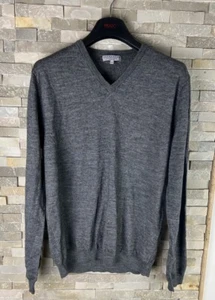 Alexander Savile Row Mens Size XL V Neck Wool Blend Grey Jumper - Picture 1 of 6