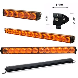 7" 13" 19" 25" 32" 36" 42" 48" Amber 4D Slim LED Light Bar Off-road Single Row - Picture 1 of 60
