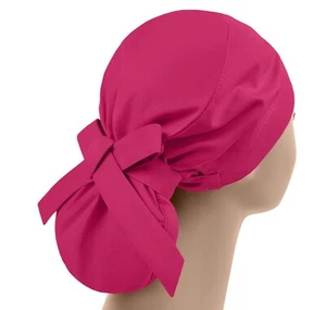 Scrub hats, nurse scrub cap, womens surgical hat, ponytail scrub cap solid pink - Bild 1 von 3