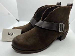 Brand New UGG Australia Women's Wright Belted Ankle Buckle Brown Boots UK 6.5/39 - Picture 1 of 13