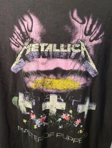 NWT Metallica Black Relaxed Boyfriend Tee Tshirt Small Sm S Master Of Puppets - Picture 1 of 6