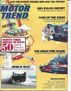 March 1974 Motor Trend Magazine 50 Cars Worth Their Weight in Gold in Gas Crisi - Picture 1 of 2