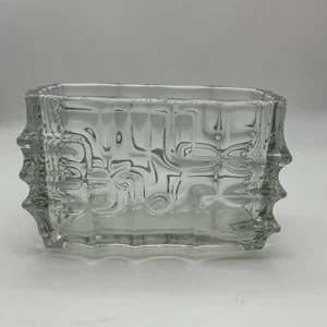 Vintage Mid Century Glass Vase Vladislav Urban Sklö Union Czech 1950s 60s Heavy - Foto 1 di 7