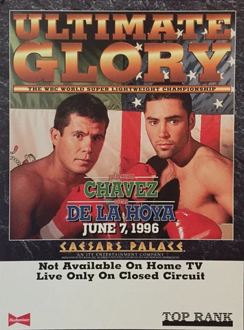 Original Vintage Julio Cesar Chavez vs. Oscar de la Hoya Boxing Fight Poster Cover