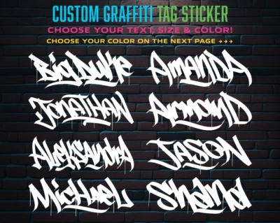 Custom Personalized Graffiti Tag Name Decal Sticker for Car Window Tumbler Wall - Image 1 of 4