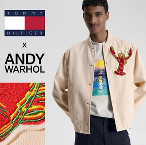 🦞RARE NP~350€ Tommy Hilfiger x Andy Warhol L-M College Bomber Jacke, off white - Bild 1 von 24