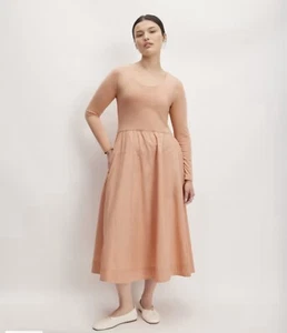 NWT!!Everlane The Long-Sleeve Riviera Dress Women Size XS Color Blush PINK. - Picture 1 of 13