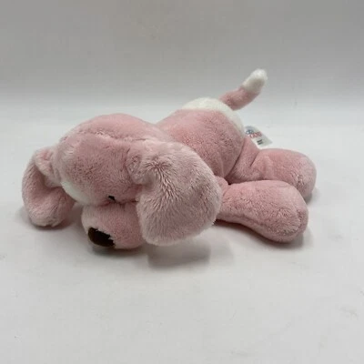 Baby Gund Spunky Cachorro Perro Peluche Lovey Juguete 8" Rosa Blanco Parche 058373 Sin Sonido  Foto 1 de 4