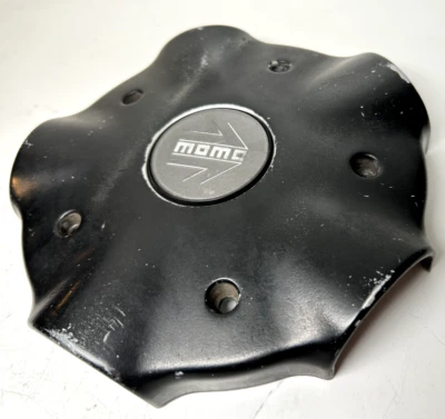 Tampa central de roda MOMO IDEA antiga liga de alumínio preta com emblema 93 #1 - Imagem 1 de 4