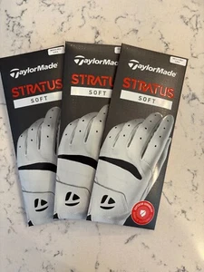 3 NEW TAYLORMADE STRATUS SOFT GOLF GLOVES - MEN'S CADET LARGE (WORN ON YOUR LH) - Picture 1 of 2