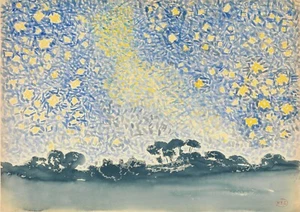 Premium Henri Cross Landscape With Stars Wall Art Poster OR Canvas Size A4 to A1 - Picture 1 of 3