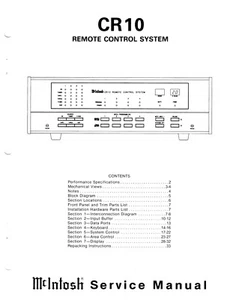 Service Manual-Anleitung für McIntosh CR 10 - Picture 1 of 1