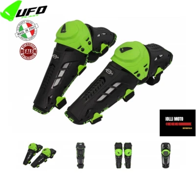 Genouillères UFO Crypton Adulte Noir Articulé Motocross Enduro Atv Off Road MX - Photo 1/4