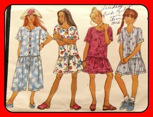 Mädchen JUMPSUIT Muster KLEID Drop-Waist Kind Butterick 3337 Vintage 1994 - Bild 1 von 5