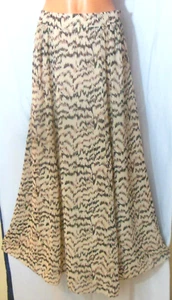 Cabi Skirt Maxi M Ivory Brown Flared Semi Sheer Lined VGUC - Picture 1 of 7
