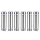 Glass Standoff Double Head Stainless Steel Standoff Holder 12mm x 44mm 6 Pcs