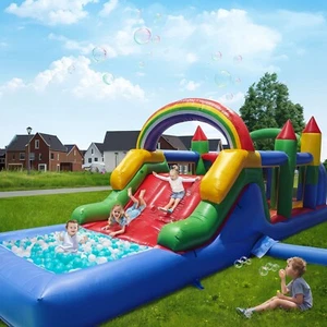 Commercial PVC Giant Inflatable Obstacle Course Bounce House Playhouse Castle - Picture 1 of 14