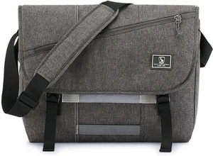 OIWAS Messenger Bag for Men, 15.6 Inch Laptop Crossbody Bags Inch, Grey - Picture 1 of 7