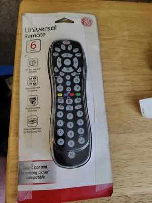 GE 34459 6 Device Universal Remote Control Black Replacement NEW - Image 1 of 2