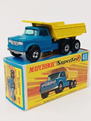 Matchbox Superfast No48 Dodge Dumper Truck. yellow/blue.  STUNNING CONDITION.  - Image 1 of 4