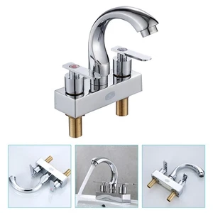 Doppelgriff-Badezimmer-Waschbecken-Wasserhahn, Küchen-Waschbecken-Wasserhahn, - Bild 1 von 10