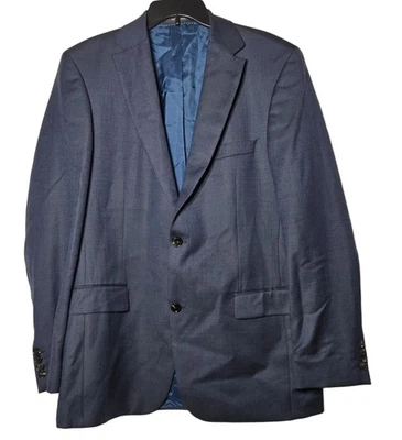 Boss Hugo Boss Pasolini US Blue Wool 2 Button Sports Coat Size 42L Jacket Blazer - Image 1 of 4