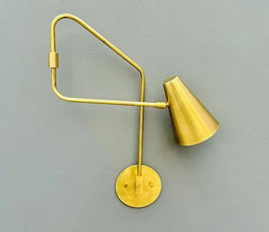 Italian Brass Swing Arm Wall Sconce - Stilnovo Style - Picture 1 of 8