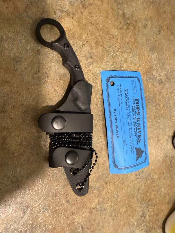 TOPS Cuchillos Poker Hoja Fija Cuello Cuchillo EDC Foto 1 de 3