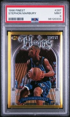 Tarjeta de novato 1996-97 Finest Gold Stephon Marbury (All Star) PSA 9 como nueva - Low Pop Foto 1 de 3