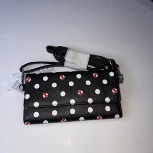 Portafoglio da polso Disney Parks Minnie Mouse fiocchi a pois tracolla -nuovo- - Foto 1 di 4
