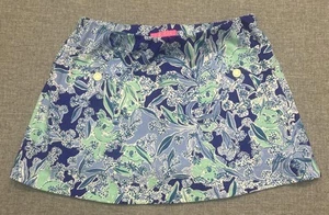 Lilly Pulitzer Madison Skort Blue Tropical Floral Sz M - Picture 1 of 7