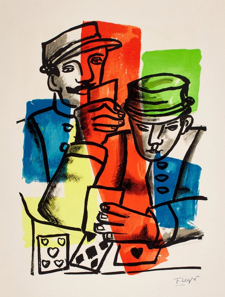 Impresión artística de Joseph Fernand Henri Leger La Ville The Card Players 17" x 22" Foto 1 de 1