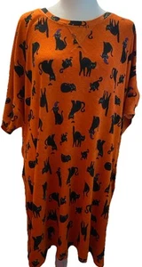 Way To Celebrate Halloween Damen Sleepshirt Katzen Gr. 2X 18W-20W Pyjama Loungewear - Bild 1 von 15