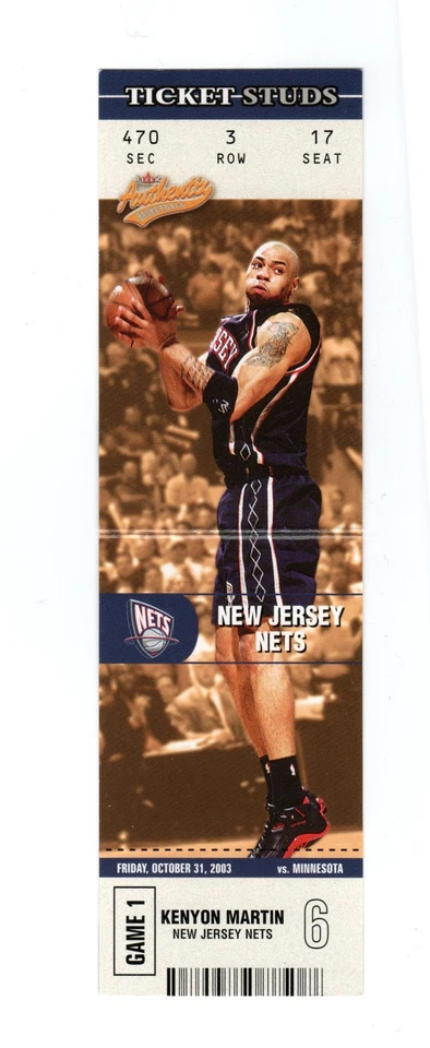 2003-04 Fleer Authentix Ticket Studs #10 Kenyon Martin - Image 1 of 1