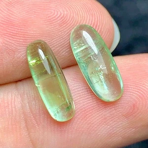 3.7 Carat Natural Bluish Green Tourmaline Cabochons - Picture 1 of 7